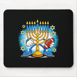 Retro Menorah Fußballspiel Happy Hanukkah Pjs Mousepad