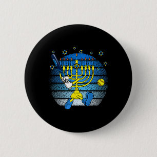 Retro Menorah spielt Softll Frohes Chanukka Pjs Bo Button