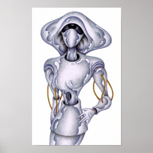 Retro-menschlicher Roboter. Poster