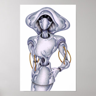 Retro-menschlicher Roboter. Poster