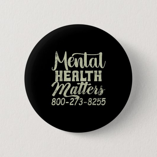 Retro Mental Health S 800-273-8255 Awareness Button (Vorderseite)