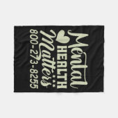 Retro Mental Health S 800-273-8255 Awareness  Fleecedecke (Vorderseite (Horizontal))