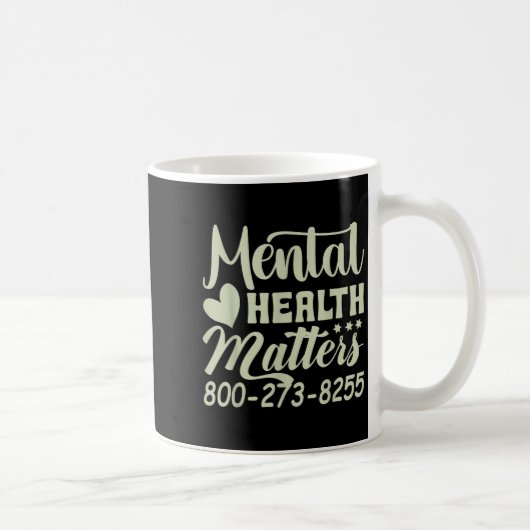 Retro Mental Health S 800-273-8255 Awareness  Kaffeetasse (Rechts)
