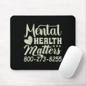 Retro Mental Health S 800-273-8255 Awareness  Mousepad (Mit Mouse)