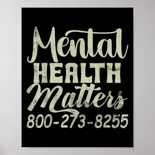Retro Mental Health S 800-273-8255 - Mental Health Poster (Vorne)
