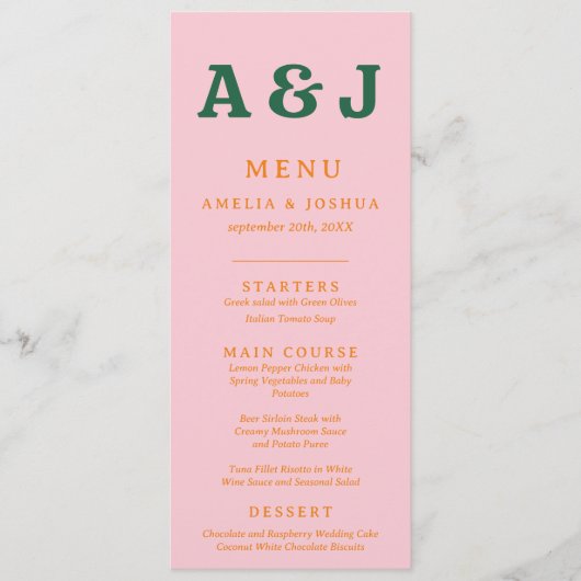 Retro-Menü, hell und fett Menükarte (Vorderseite)