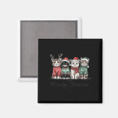 Retro Meowy Christmas Cute Cats With Santa Claus H Magnet (Vorderseite/Rückseite)