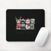 Retro Meowy Christmas Cute Cats With Santa Claus H Mousepad (Mit Mouse)