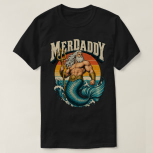 Retro Merdaddy Meermann Vater Lustiger Vatertag T-Shirt