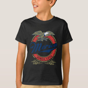 Retro Merica Adler 4. Juli Lustig Usa Männer Fraue T-Shirt