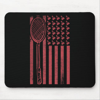 Retro Merica USA-Flagge Badminton-Spieler Sport Fe Mousepad