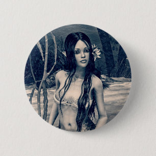 Retro Mermaid Button