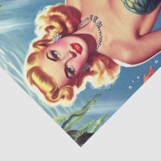 Retro Mermaid Button Up Seidenpapier (Ausschnitt)