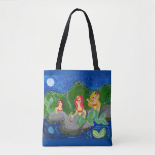Retro Mermaid Grotto Folklorek Tasche