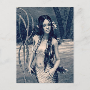 Retro Mermaid Postkarte