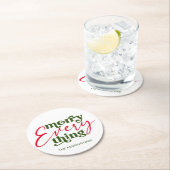 Retro Merry Alles Minimalistisch Urlaub Runder Pappuntersetzer (Vor Ort)