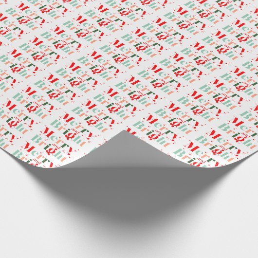 Retro Merry and Bright Christmas Geschenkpapier (Ecke)
