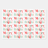 Retro Merry and Bright Christmas Geschenkpapier Set (Vorderseite 2)