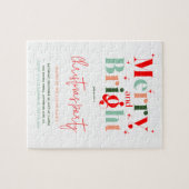 Retro Merry and Bright Christmas Party Invitation Puzzle (Horizontal)