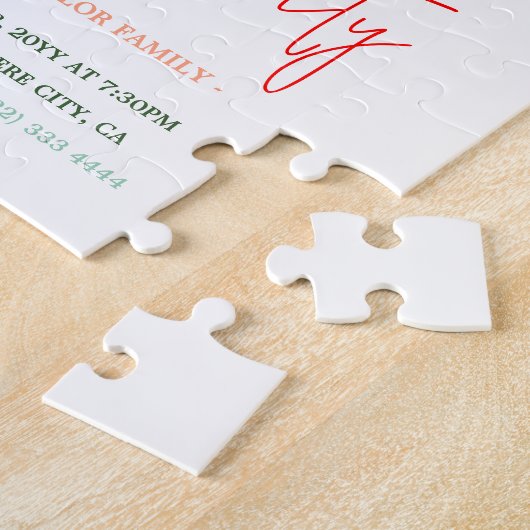 Retro Merry and Bright Christmas Party Invitation Puzzle (Seite)