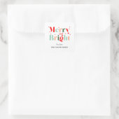 Retro Merry and Bright Christmas Quadratischer Aufkleber (Tasche)