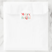 Retro Merry and Bright Christmas Runder Aufkleber (Tasche)