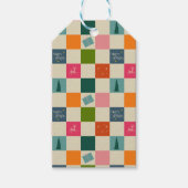 Retro Merry and Bright Christmas Wrapping Paper Geschenkanhänger (Vorderseite)