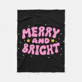 Retro Merry And Bright Holiday Design Fleecedecke (Vorderseite)