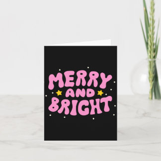 Retro Merry And Bright Holiday Design Karte