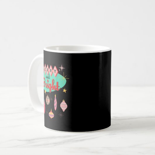 Retro Merry And Bright Mid-century Modern Christma Kaffeetasse (Vorderseite Links)