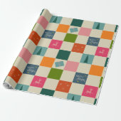 Retro-Merry-and-Bright-Weihnachtspapier Geschenkpapier (Ungerollt)