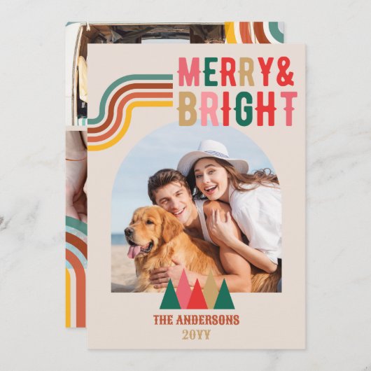 Retro Merry Bright Arch 4 Foto Weihnachten (Vorne/Hinten)