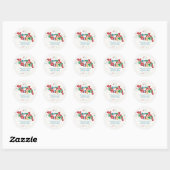 Retro Merry & Bright Classic Round Sticker (Blatt)