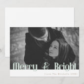 Retro Merry & Bright | FOTO Feiertagskarte (Vorne/Hinten)