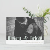 Retro Merry & Bright | FOTO Feiertagskarte (Stehend Vorderseite)