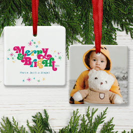 Retro Merry & Bright Foto Keramik Keramikornament
