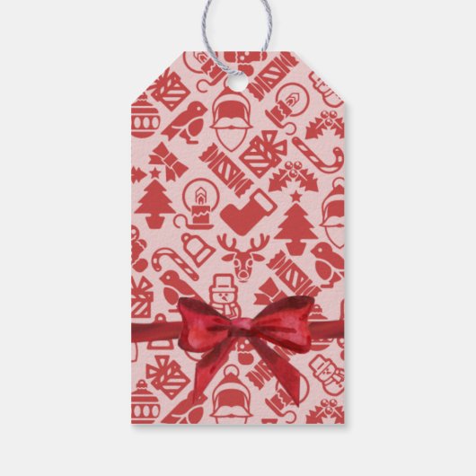 Retro Merry & Bright Geschenkstempel Geschenkanhänger (Rückseite)