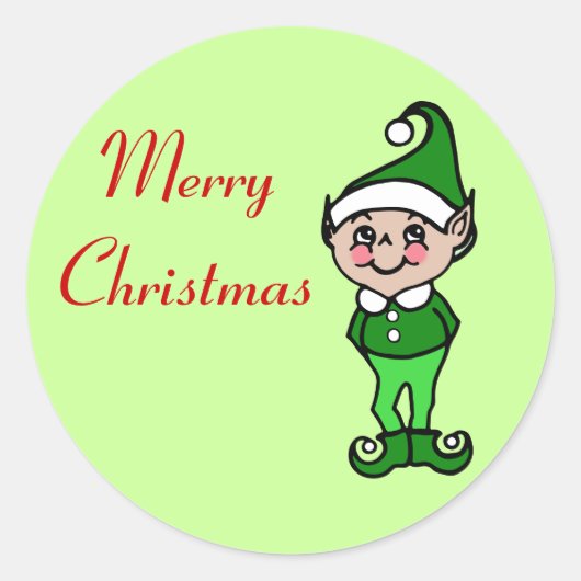 Retro Merry Christmas Elf Stickers (Vorderseite)
