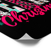 Retro Merry Christmas Family Xmas Christmas Womans Poster (Ecke)