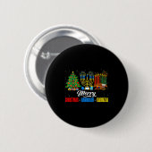 Retro Merry Christmas Hanukkah Kwanzaa Happy Holid Button (Vorne & Hinten)