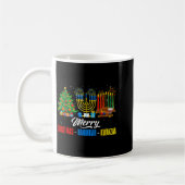 Retro Merry Christmas Hanukkah Kwanzaa Happy Holid Kaffeetasse (Links)