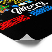 Retro Merry Christmas Hanukkah Kwanzaa Happy Holid Poster (Ecke)