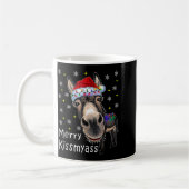 Retro Merry Christmas Light Merry Kissmy Funny  Kaffeetasse (Links)