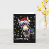 Retro Merry Christmas Light Merry Kissmy Funny Karte (Gelbe Blume)