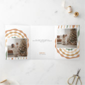 Retro Merry Christmas Photo Trifold Fold Card Dreifach Gefaltete Karte (Innenseite)
