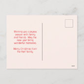 Retro Merry Christmas Postcard Feiertagspostkarte (Rückseite)