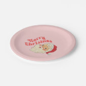 Retro Merry Christmas Santa Paper Teller (Schrägansicht)