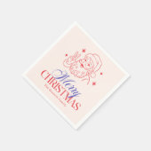Retro Merry Christmas Santa Serviette (Ecke)