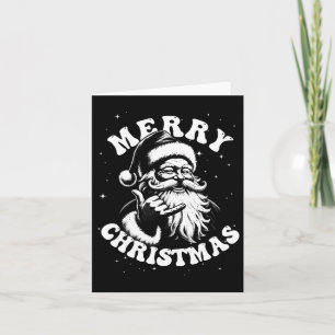 Retro Merry Christmas Santa Shaka Hawaiian Surf Sk Karte