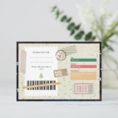 Retro Merry Christmas Script Xmas Gift Coupon (Stehend Vorderseite)